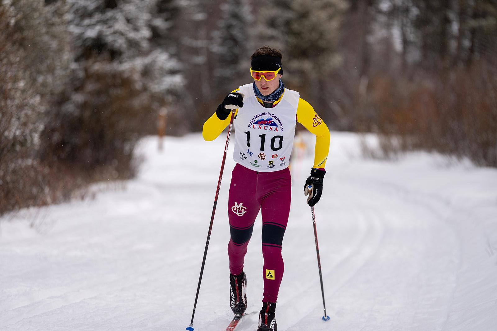 Griffin Gracey pushing through the later kilometers, staying composed and strong to the finish.